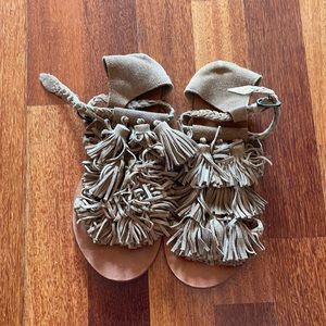 Urban Outfitters Suede Fringe Sandal